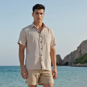 Camisa Caballero Beige Tocuyo – Manga Larga
