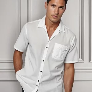 Camisa Caballero Blanca Tocuyo – Manga Corta